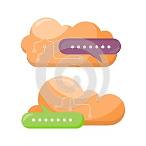 Cloud Storage Design Flat Concept. Saving Info