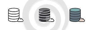 Cloud storage different style icon set