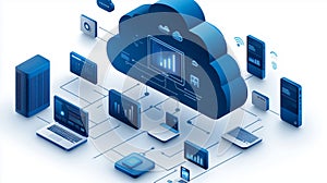 Cloud storage. A digital service or application that transfers data to a server or hosting service. Data transfer
