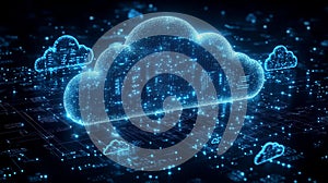 Cloud storage. A digital service or application that transfers data to a server or hosting service. Data transfer