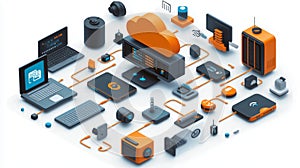 Cloud storage. A digital service or application that transfers data to a server or hosting service. Data transfer