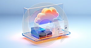 Cloud storage for downloading an isometric. A digital service or application with data transmission