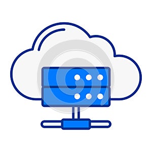 Cloud Storage Flat Colored Icon for Online Backup and Secure Data Access