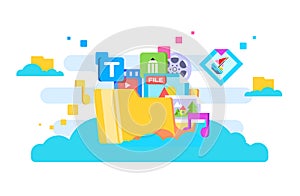 Cloud storage flat design