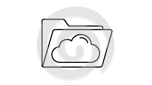 Cloud Folder Icon - Digital Storage and Data Concept