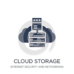 Cloud storage icon. Trendy flat vector Cloud storage icon on white background from Internet Security and Networking collection