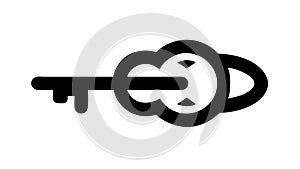 Cloud Storage Key Icon for Digital Security, vector design Generative AI