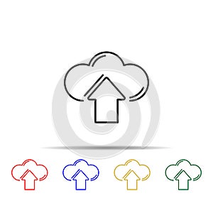 cloud storage multi color style icon. Simple thin line, outline vector of web icons for ui and ux, website or mobile application