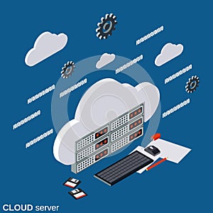 Cloud storage, remote server vector concept
