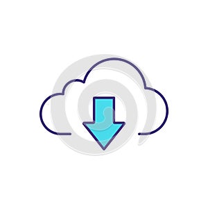 Cloud storage RGB color icon