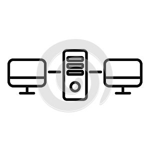 Cloud storage router icon outline vector. Tech admin online