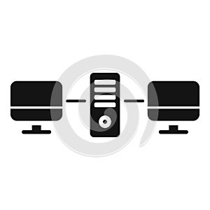 Cloud storage router icon simple vector. Tech admin online