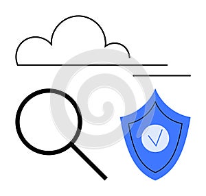 Cloud storage security visualization with search and protection elements