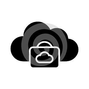 Cloud Storage Solid Icon for Digital Archive
