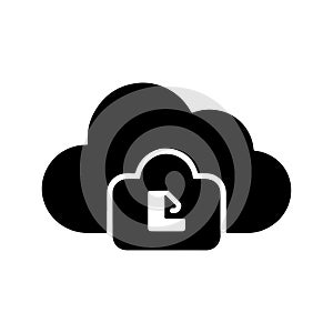 Cloud Storage Solid Icon Representing Data Security
