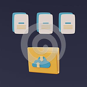 Cloud storage technology.3d rendering