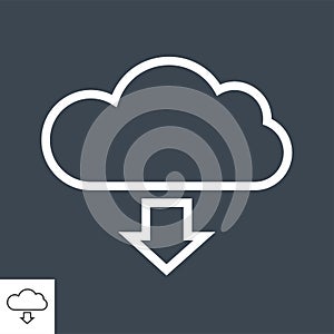 Cloud Storage Thin Line Vector Icon