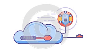 Cloud Storage USB Drive Vector - Data Transfer Tech, vector design Generative AI
