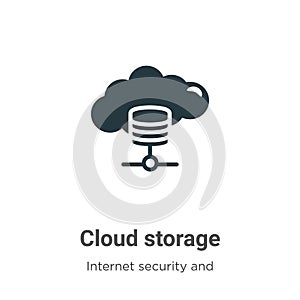 Cloud storage vector icon on white background. Flat vector cloud storage icon symbol sign from modern internet security and