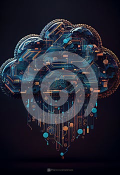 Cloud storage web technology for storing data through the internet when online using a computer