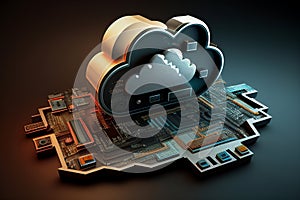 Cloud storage web technology for storing data through the internet when online using a computer