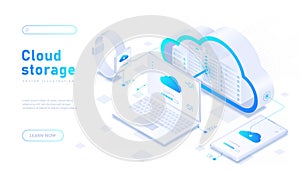Cloud storage white banner