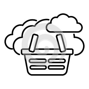 Cloud store market icon outline vector. Online sales