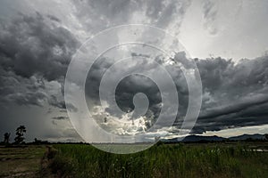 cloud storm raining landscape view