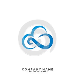Cloud Stylish Logo Icon and Button Concept