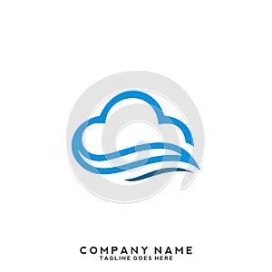 Cloud Stylish Logo Icon and Button Concept