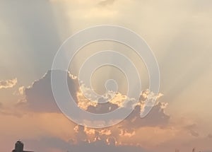 Cloud, sun, rays, orange, devotional, nature