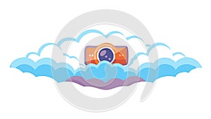 Cloud Surveillance Security Camera Icon, vector design Generative AI