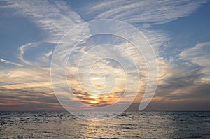 Cloud swirls over ocean