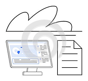 Cloud-Based Digital Data Sharing with Monitor and Document visuals