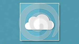 On the cloud symbol often associated with digital technology or