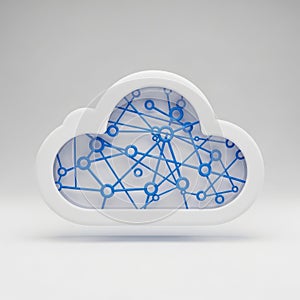 A cloud symbolizing interconnected digital network systems and data exchange