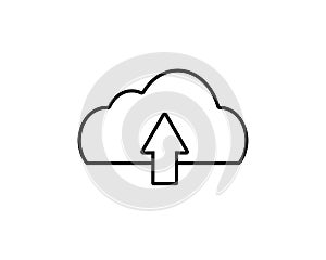 Cloud sync arrow line icon. Backup and restore data cloud storage sign