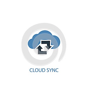 Cloud sync concept 2 colored icon