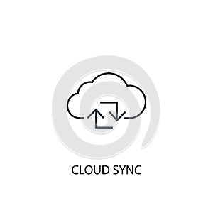 Cloud sync concept line icon. Simple