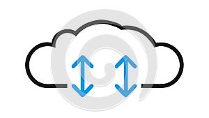 Cloud Sync Data Transfer Upload Download Flat Vector Icon, vector design Generative AI