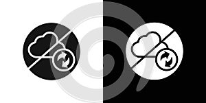 cloud sync disable icon Flat vector set outline