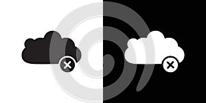 cloud sync disable icon Vector flat thin line illustration