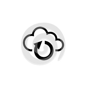 Cloud Sync Flat Vector Icon