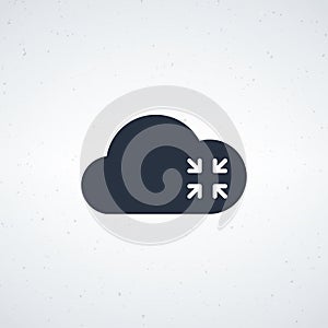 A cloud sync icon with arrows pointing inside in a simple design