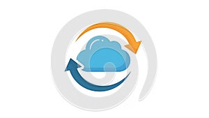 Cloud sync icon with circular arrows indicating data transfer