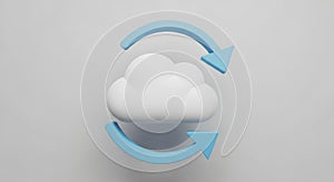 Cloud sync icon isolated on white background