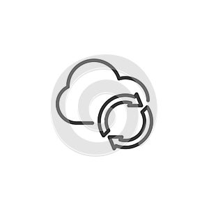 Cloud sync line icon
