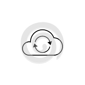 Cloud sync line icon