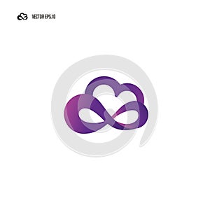 Cloud Sync, cloud computing with data synchronization logo design