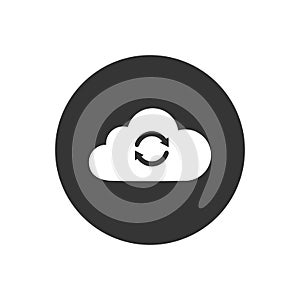 Cloud sync or cloud refresh with arrows line art vector icon for apps and